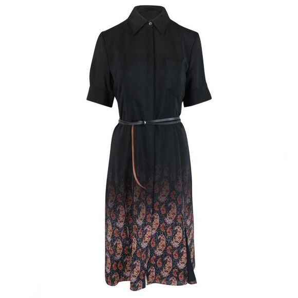 Altuzarra Women’s Black Silk Printed Orange Multicolored Ombre Print Shortsleeve - Picture 2 of 11